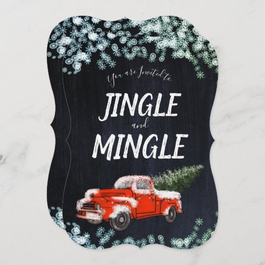  Vrachtwagen Jingle Mingle Kerstfeest Kaart (Voorkant / Achterkant)