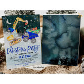 Vrachtwagen Kerst Party graafmachine uitnodiging