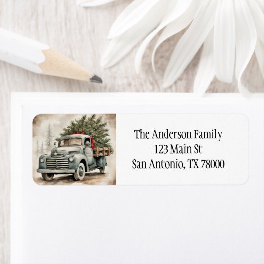  Vrachtwagen Kerst retour adres Etiket (Insitu)