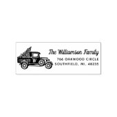  Vrachtwagen Kerstboom Monogram Adres Rubberstempel (Afrduk)