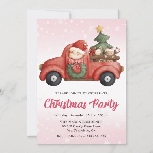 Vrachtwagen Kerstfeest Kaart (Voorkant)