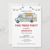 Vrachtwagen: kinderen Birthday Party uitnodiging (Voorkant)