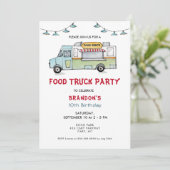 Vrachtwagen: kinderen Birthday Party uitnodiging (Staand voorkant)