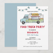 Vrachtwagen: kinderen Birthday Party uitnodiging (Voorkant / Achterkant)