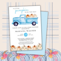 Vrachtwagen Kleine Pompoen Blauwe Jongen Baby Show