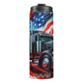 Vrachtwagen komt uit Amerikaanse vlag Thermosbeker (Voorkant)