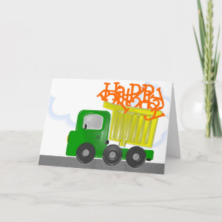 Vrachtwagen Levering Gele Verjaardag Kaart
