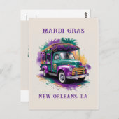  vrachtwagen Mardi Gras Briefkaart (Voorkant / Achterkant)