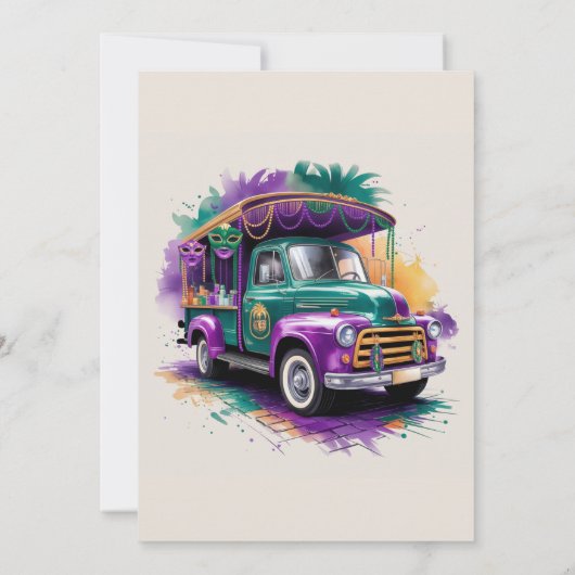  vrachtwagen Mardi Gras Kaart (Achterkant)