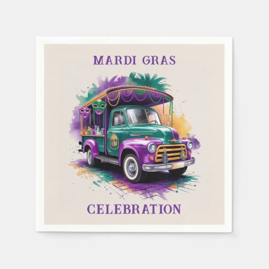 vrachtwagen Mardi Gras Servet (Voorkant)