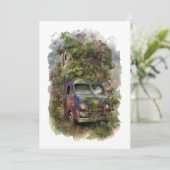 vrachtwagen met bloemen kaart (Staand voorkant)