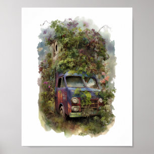  vrachtwagen met bloemen poster