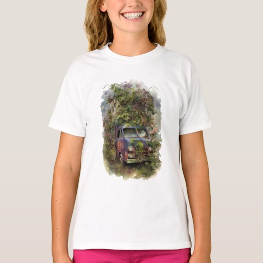 vrachtwagen met bloemen t-shirt (Voorkant)