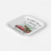 vrachtwagen met Boerderij met kerstbomen, vers Papieren Bordje (Gebogen)