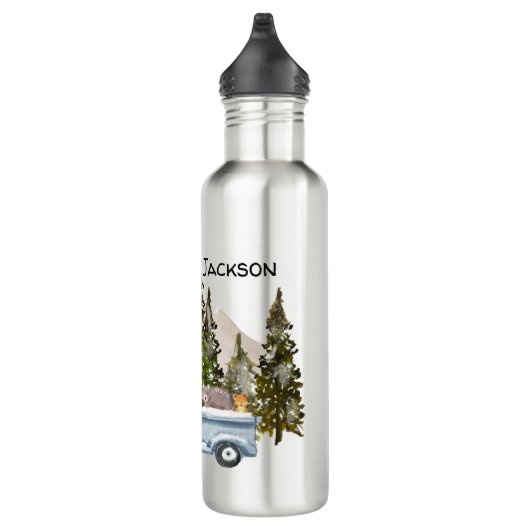 Vrachtwagen met boom en dieren en bomen bergen waterfles  (Rechts)