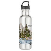 Vrachtwagen met boom en dieren en bomen bergen waterfles  (Voorkant)