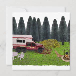 Vrachtwagen met camper in de Bossen Camping Spot Kaart