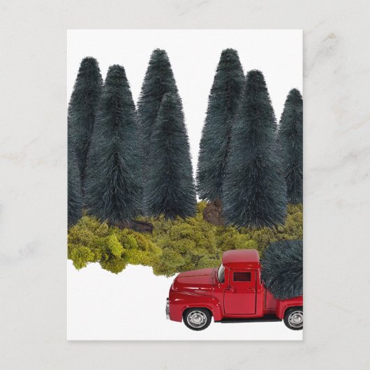  vrachtwagen met kerstboom briefkaart (Voorkant)