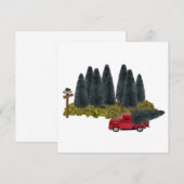  vrachtwagen met kerstboom kaart (Voorkant / Achterkant)