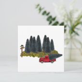  vrachtwagen met kerstboom kaart (Staand voorkant)
