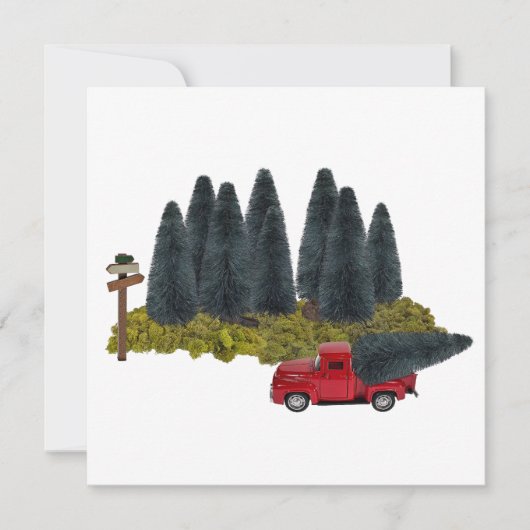 vrachtwagen met kerstboom kaart (Voorkant)