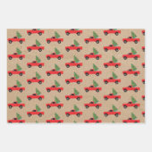Vrachtwagen met kerstboom ophalen Robuust Kraft Pa Inpakpapier Vel (Voorkant 3)