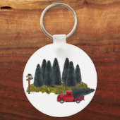 vrachtwagen met kerstboom sleutelhanger (Voorkant)