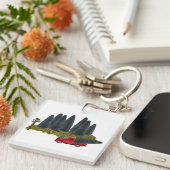 vrachtwagen met kerstboom sleutelhanger (Voorkant Rechts)