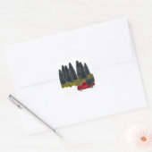 vrachtwagen met kerstboom vierkante sticker (Envelop)