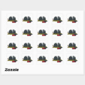 vrachtwagen met kerstboom vierkante sticker (Vel)