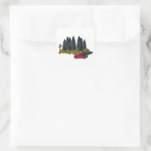 vrachtwagen met kerstboom vierkante sticker (Tas)