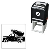  vrachtwagen met kerstboom  zelfinktende stempel (In situ)