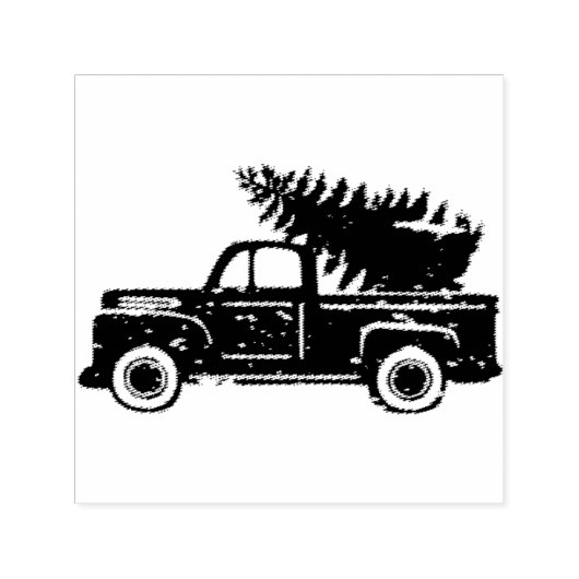  vrachtwagen met kerstboom  zelfinktende stempel (Design)