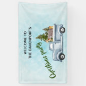 Vrachtwagen met kerstfeest voor kalveren spandoek (Verticaal)