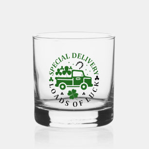 Vrachtwagen met klavers St. Patricks Day Whisky Glas