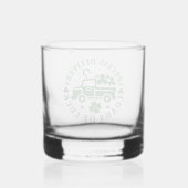 Vrachtwagen met klavers St. Patricks Day Whisky Glas (Achterkant)