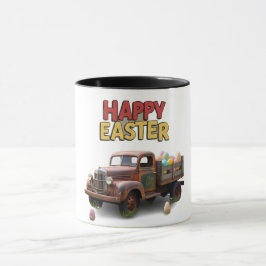 vrachtwagen met paaskooi Happy Easter Mok