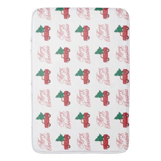 vrachtwagen met prettige kerst badmat (Voorkant Verticaal)