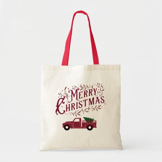  vrachtwagen met prettige kerst tote bag (Voorkant)