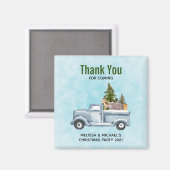 Vrachtwagen met ringbomen en kerstmis met bosdiere magneet (Voorkant / Achterkant)