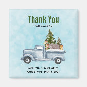 Vrachtwagen met ringbomen en kerstmis met bosdiere magneet (Voorkant)