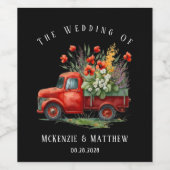  vrachtwagen met rode papaver wijn etiket (Enkel label)