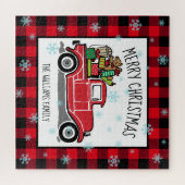  Vrachtwagen met Speelgoed Kerstmis Voeg Naam Vier Legpuzzel (Horizontaal)