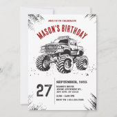 Vrachtwagen monster weg verjaardag Uitnodiging (Voorkant)