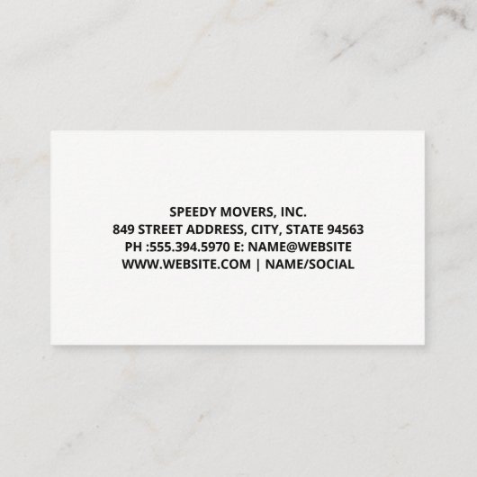 Vrachtwagen | Movers | Boxen Visitekaartje (Achterkant)