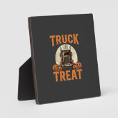 Vrachtwagen of Behandeling Halloween Semi Vrachtwa Fotoplaat (Voorkant)