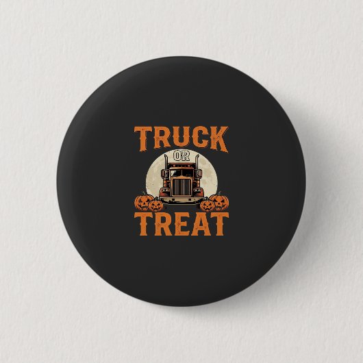 Vrachtwagen of Behandeling Halloween Semi Vrachtwa Ronde Button 5,7 Cm (Voorkant)