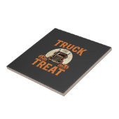 Vrachtwagen of Behandeling Halloween Semi Vrachtwa Tegeltje (Zijkant)