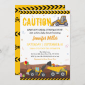 Vrachtwagen onder bouwleiding Baby Birthday Kaart (Voorkant / Achterkant)