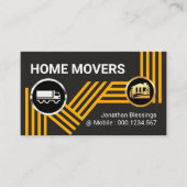 Vrachtwagen op gele transportroute visitekaartje (Voorkant)